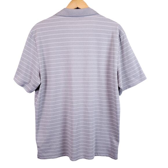 Greg Norman Men's Attack Life Golf Polo Shirt Size Large Gray/White Stripe - Picture 9 of 13